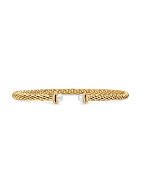 DAVID YURMAN Women's Micro Cablespira Flex Teen Bracelet in 18K Yellow Gold - Pearl