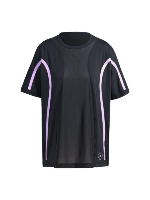 (WMNS) adidas By Stella Mccartney Truepace Running Loose Short Sleeve T-shirt 'Black Purple' II3236