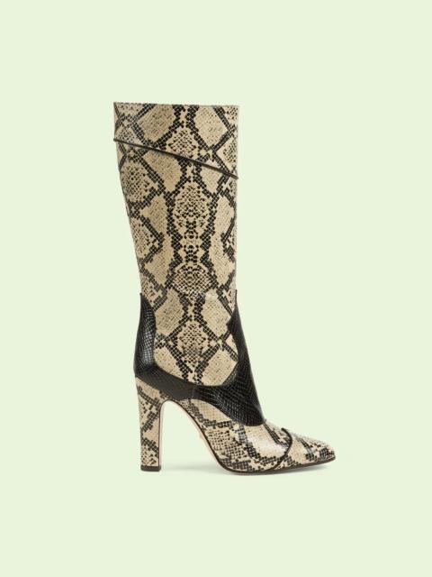GUCCI Women's python print boots