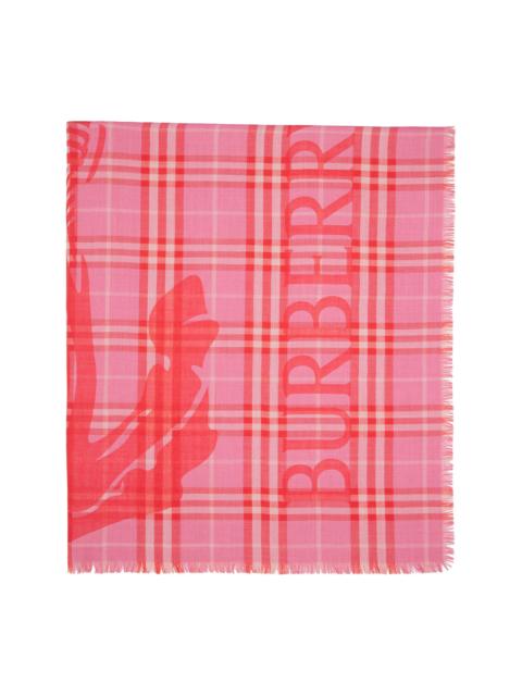Burberry Pink & Red EKD Check Scarf