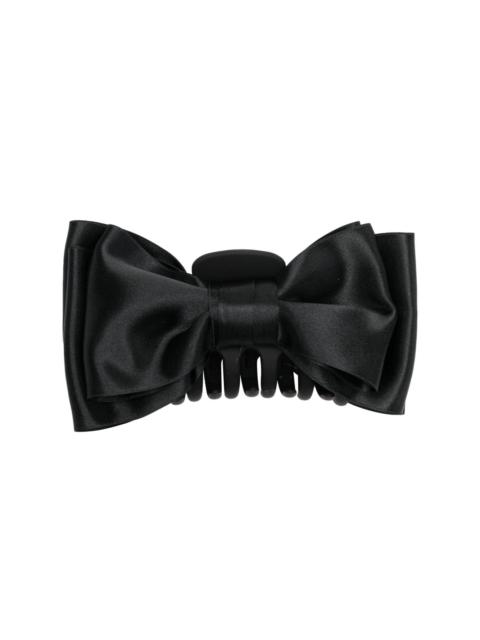 satin bow-embellished hair clip