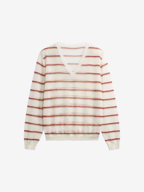 The Frankie Shop Ayen Sheer Knit Top - Ivory Multi Stripe