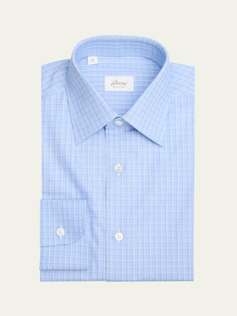 Brioni Men's Cotton Check Dress Shirt