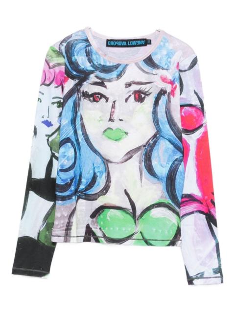 Chopova Lowena graphic-print long-sleeved T-shirt