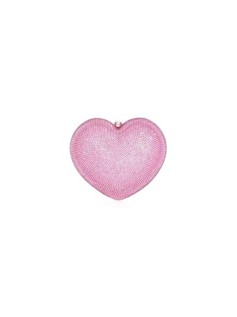 JUDITH LEIBER Petit Coeur L'amour Prosecco Crystal Clutch pink