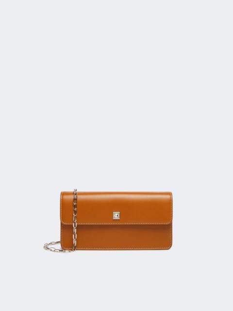 Max Mara CLUTCHY Leather phone pouch - RUST