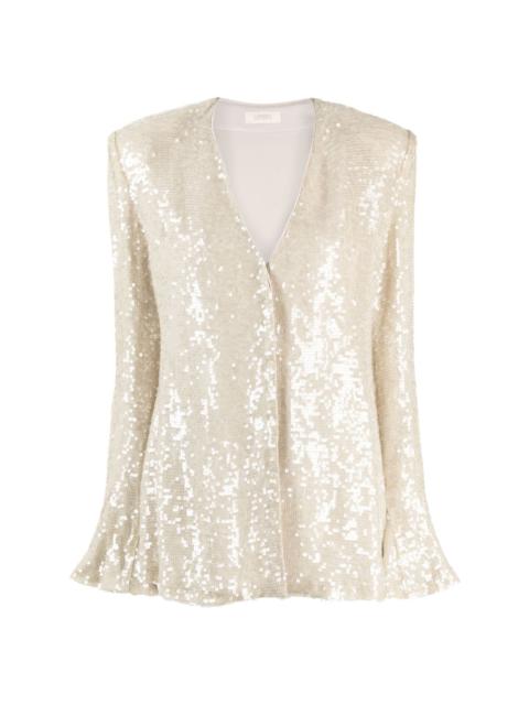 LAPOINTE sequinned V-neck blouse