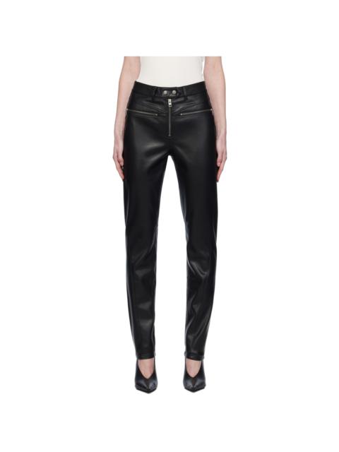 Black Vivienne Faux-Leather Trousers