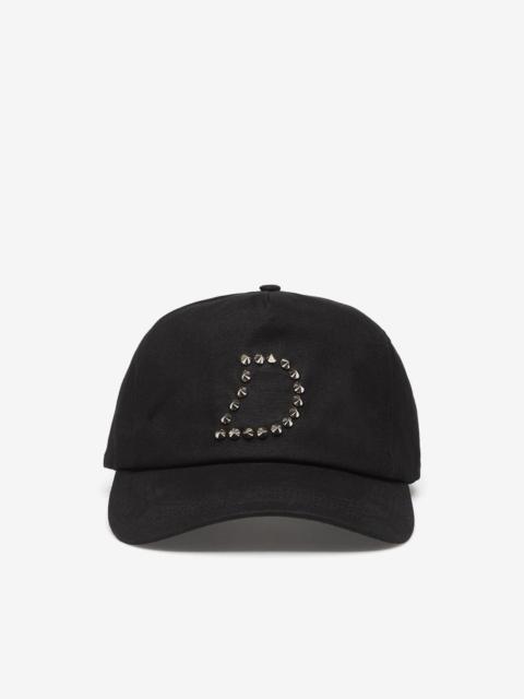 Dime stud-embellished waxed cap