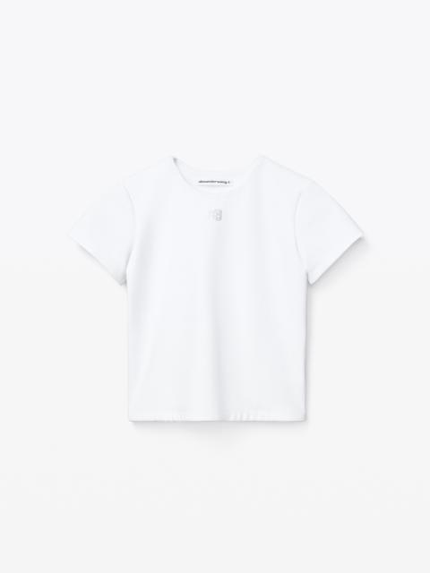 alexanderwang.t CRYSTAL LOGO BABY TEE IN SCULPTED JERSEY