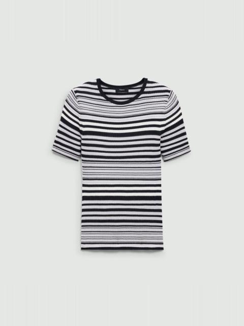 Ribbed Short-Sleeve Sweater in Regal Wool