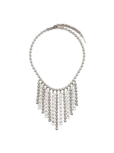 Alessandra Rich crystal-embellished fringed necklace