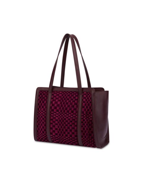 woven velvet tote bag