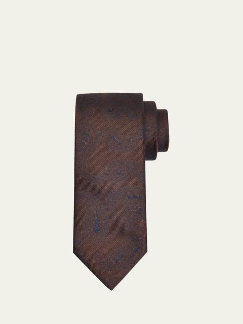 Brioni Men's Silk and Wool Paisley Jacquard Tie