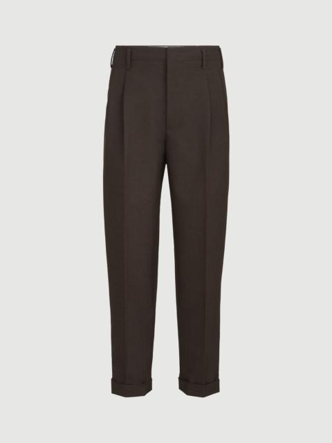 Brunello Cucinelli Virgin wool diagonal trousers with double pleats