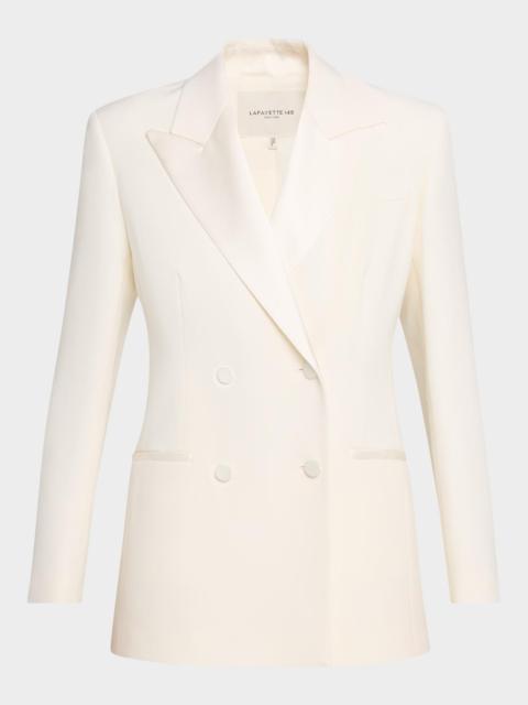 Lafayette 148 New York Double-Breasted Satin-Trim Jacket