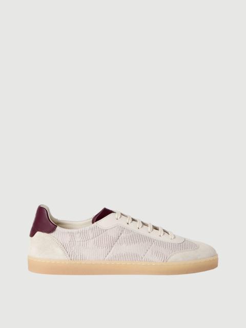 Brunello Cucinelli Cotton knit, suede and matte calfskin sneakers