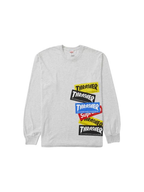 Supreme Thrasher Multi Logo L/S Tee Ash Grey