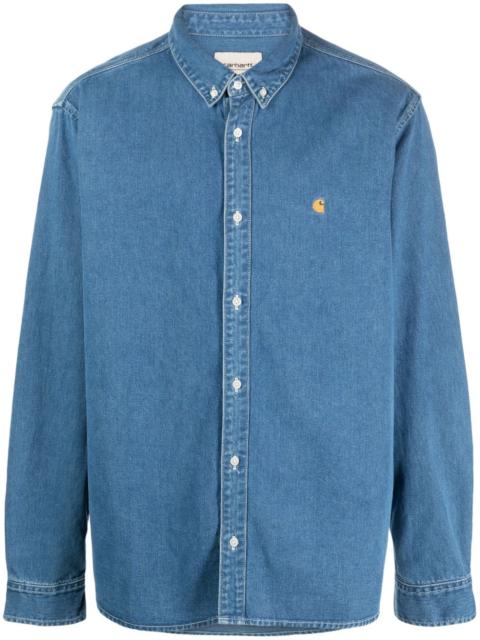 Carhartt logo-embroidered denim shirt