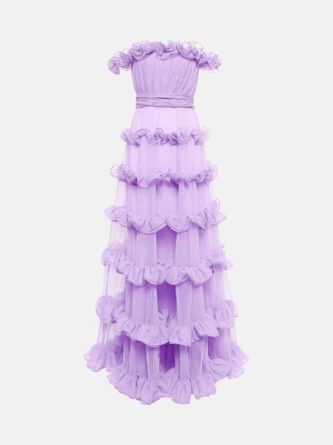 GIAMBATTISTA VALLI Off-shoulder ruffled tulle gown