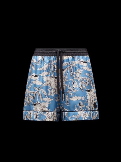 Moncler Palm Print Silk Shorts