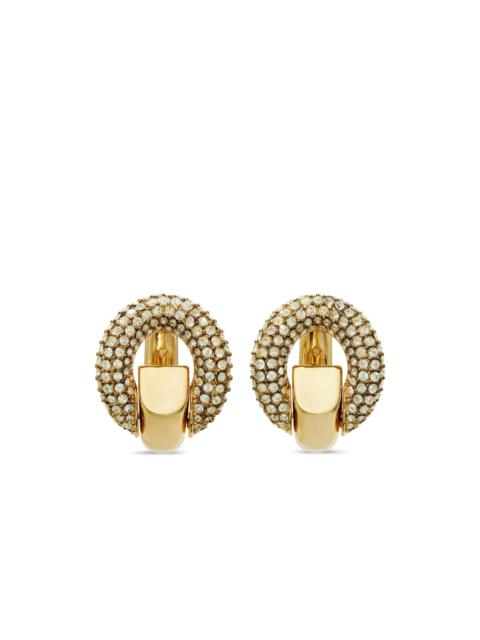 TORY BURCH crystal-embellished hoop earrings