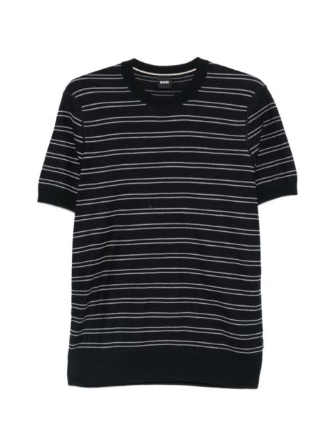 BOSS striped short-sleeve sweater