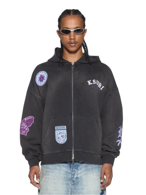 Ksubi GENESIS EKCESS ZIP HOODIE CHARCOAL FADE