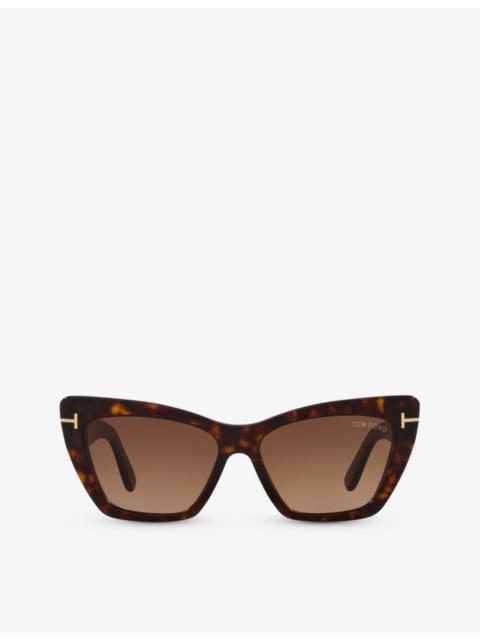 TOM FORD TR001312 FT0871 cat-eye tortoiseshell acetate sunglasses