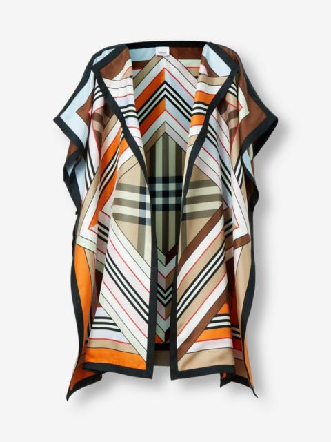 Burberry Montage Print Silk Twill Cape