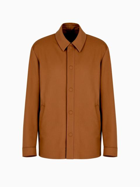 Giorgio Armani Vicuña shirt jacket in pure lightweight vicuña cloth