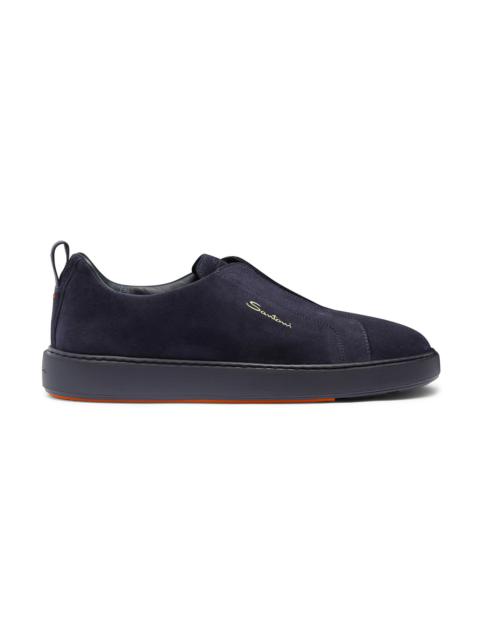 Men's blue suede slip-on sneaker