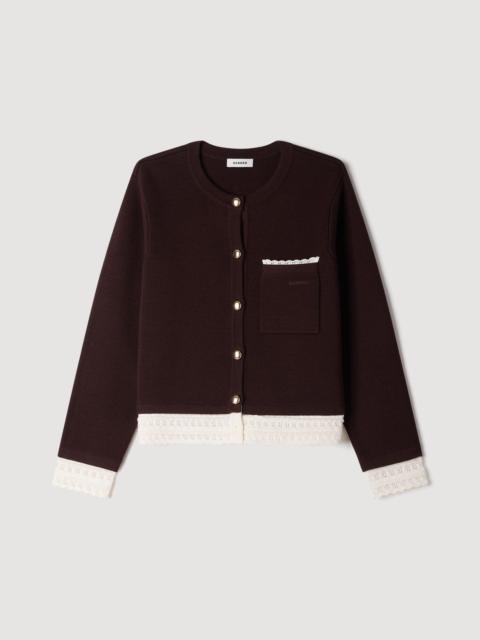 Sandro CARDIGAN WITH CONTRAST LACE