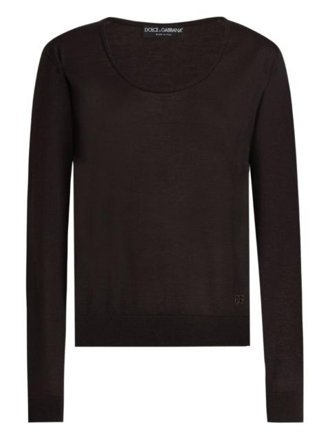 Dolce & Gabbana scoop-neck long-sleeve top