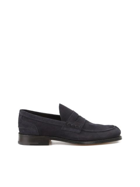 Tricker's penny-slot suede loafers