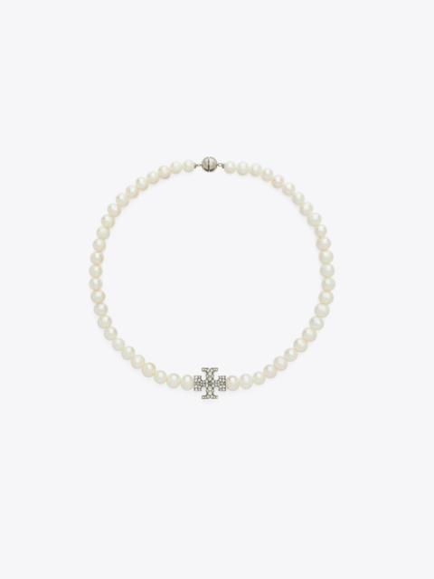 TORY BURCH Moondance Pearl and Pavé Necklace