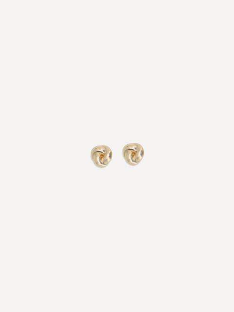 self-portrait Small gold drop knot Earrings