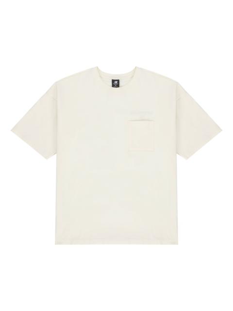New Balance New Balance Logo Embroidered Pocket Knit Round Neck Short Sleeve Couple Style White AMT21549-IV