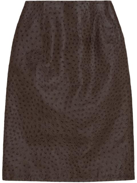 16ARLINGTON textured leather midi skirt