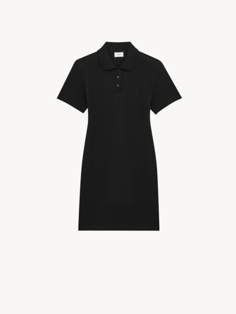 SAINT LAURENT CASSANDRE OVERSIZE POLO DRESS IN COTTON PIQUÉ