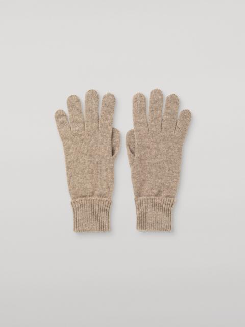 Johnstons of Elgin Turnback Cuff Women's Light Brown Cashmere Gloves