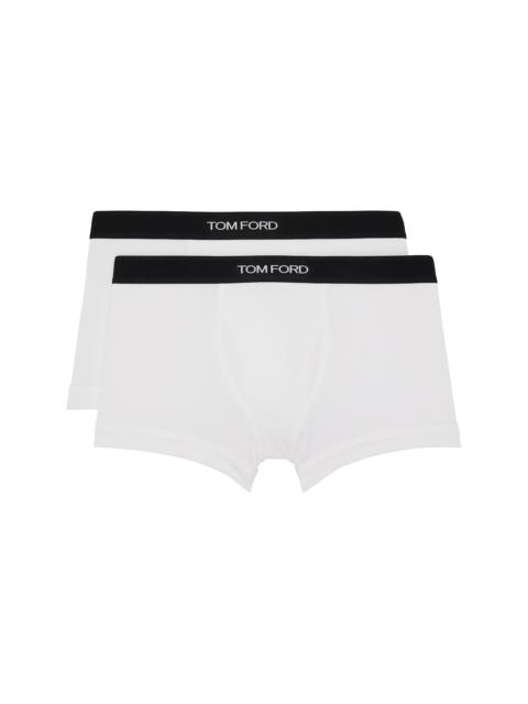 TOM FORD Two-Pack White Cotton Boxer Briefs