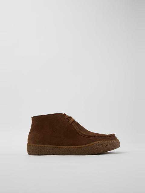 CAMPER Peu Terreno Brown Suede Ankle Boots for Men.
