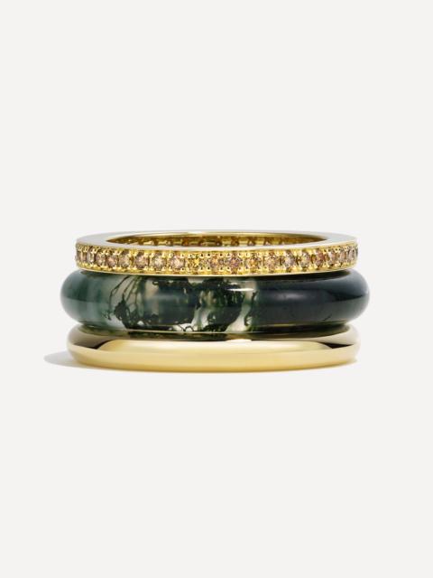 By Pariah 14ct Gold Classic Ring Stack