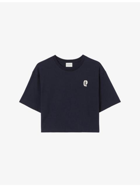 Claudie Pierlot Brand-Embroidered Short-Sleeved Cotton-Jersey T-Shirt