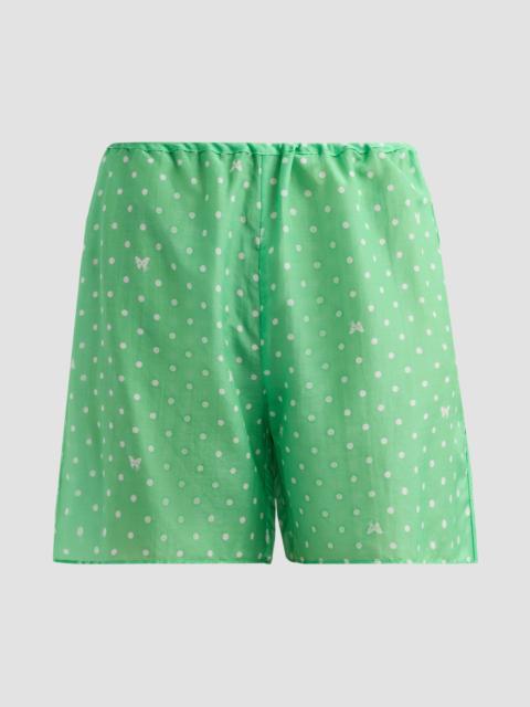 KIKI DE MONTPARNASSE Women's High Summer Kiki Point Cotton-Silk Shorts - Pelouse And Ivory