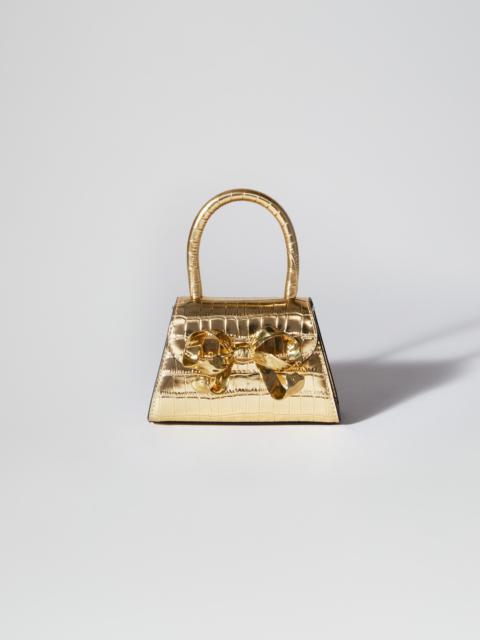 self-portrait Gold Croc Micro Bow Bag