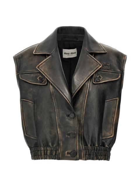 Miu Miu Logo Nappa Vest