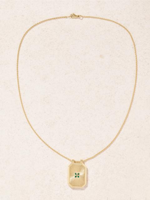 MARIE LICHTENBERG Luck Scapular 18-karat Gold Emerald Necklace