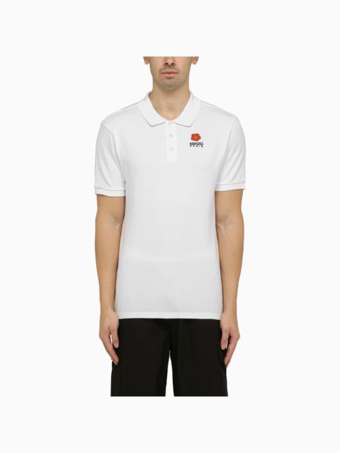 White short-sleeved polo shirt with logo
